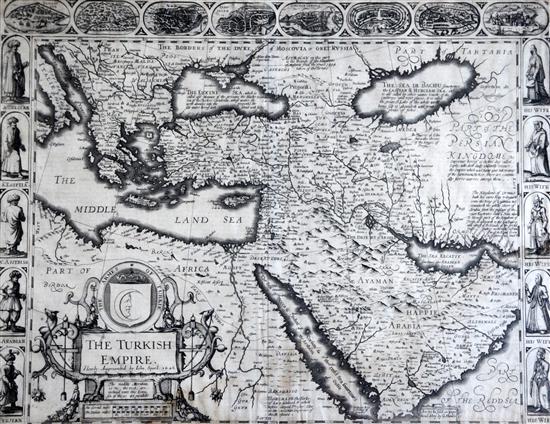 John Speed (1552-1629) Map of the Turkish Empire, G.Humble, 1626, 15.75 x 20.25in.